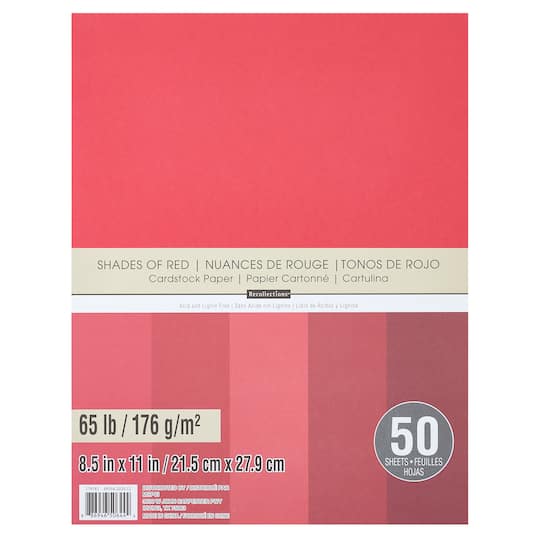 Shades of Red 8.5" x 11" Cardstock Paper by Recollections™, 50 Sheets